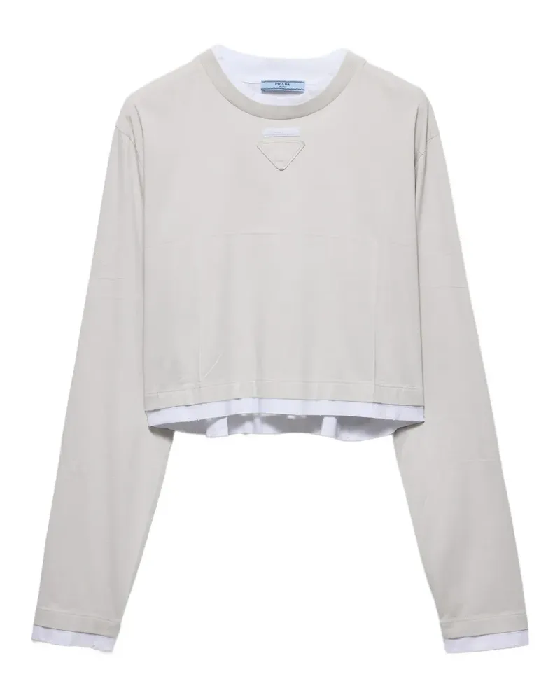 Prada Langarmshirt aus Strickjersey - Grau Grau