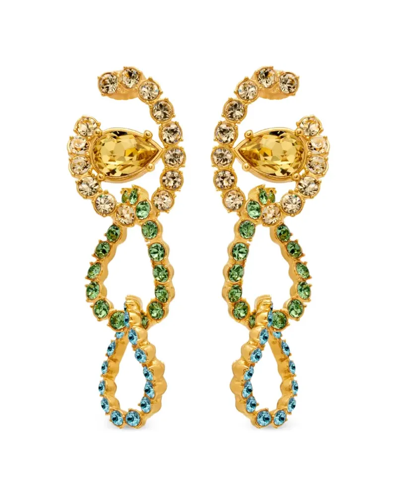 Oscar de la Renta 18kt Gelbgoldohrringe mit Schmucksteinen Gold