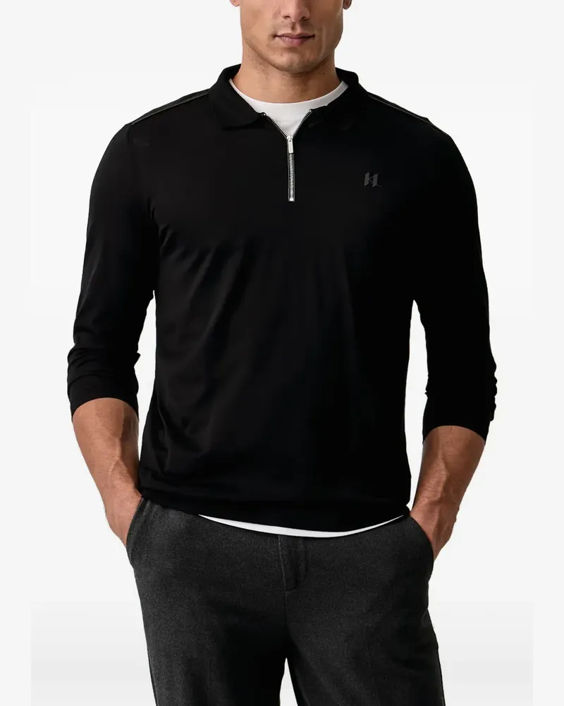 Karl Lagerfeld Poloshirt mit Logo-Schild - Schwarz Schwarz