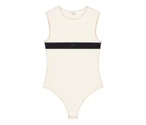 transparent tulle bodysuit - Schwarz