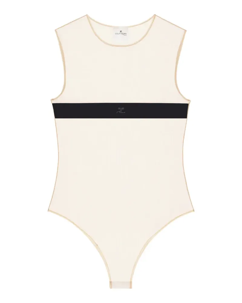Courrèges transparent tulle bodysuit - Schwarz Schwarz