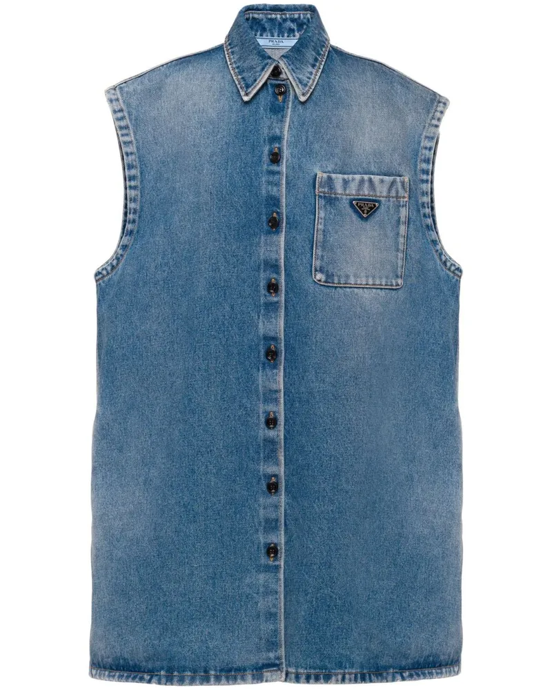 Prada Ärmelloses Jeanshemd - Blau Blau