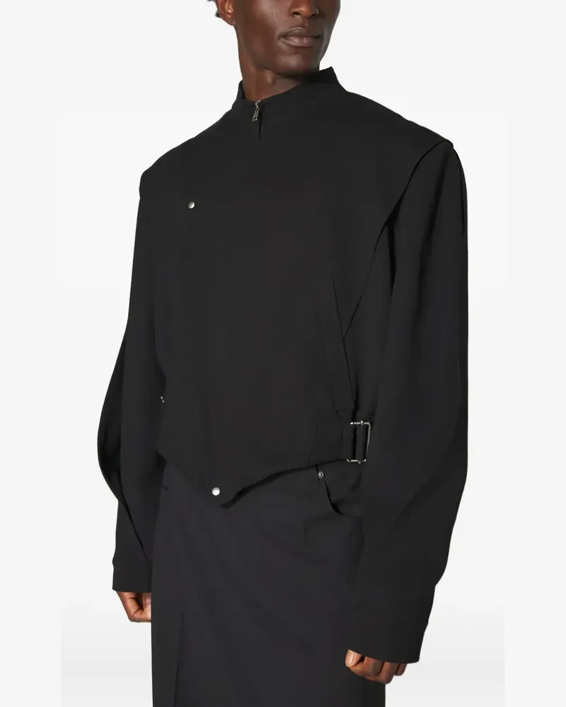 Thierry Mugler Jacke mit asymmetrischem Reißverschluss - Schwarz Schwarz