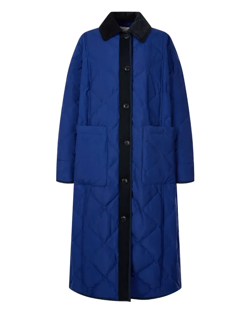STUDIO TOMBOY corduroy-collar quilted coat - Blau Blau