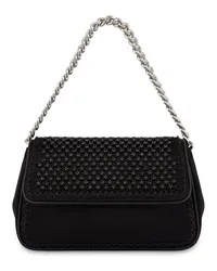 Alberta Ferretti Schultertasche mit Strassverzierung Schwarz