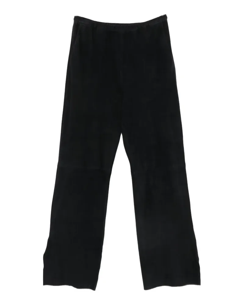 forte_forte Wide-Leg-Hose aus Wildleder - Schwarz Schwarz