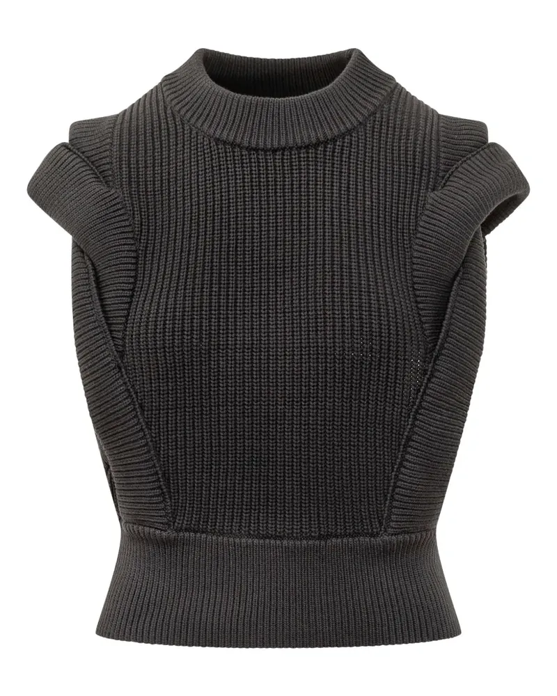 IRO Strickoberteil mit gerüschten Schultern - Schwarz Schwarz