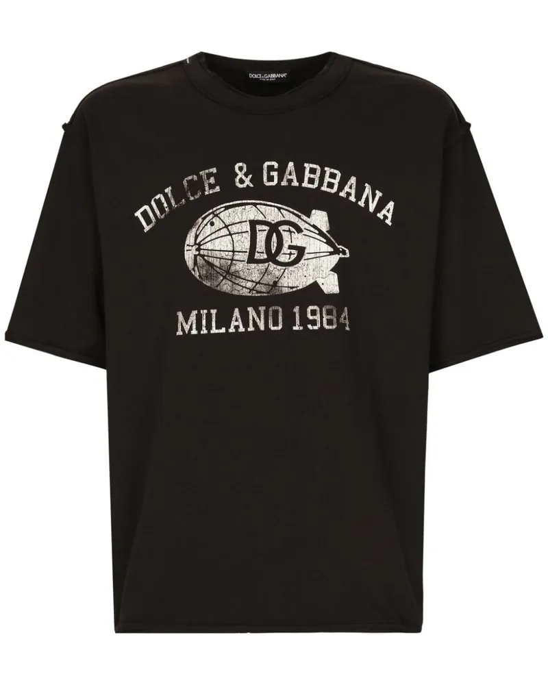 Dolce & Gabbana T-Shirt mit Logo-Print - Schwarz Schwarz