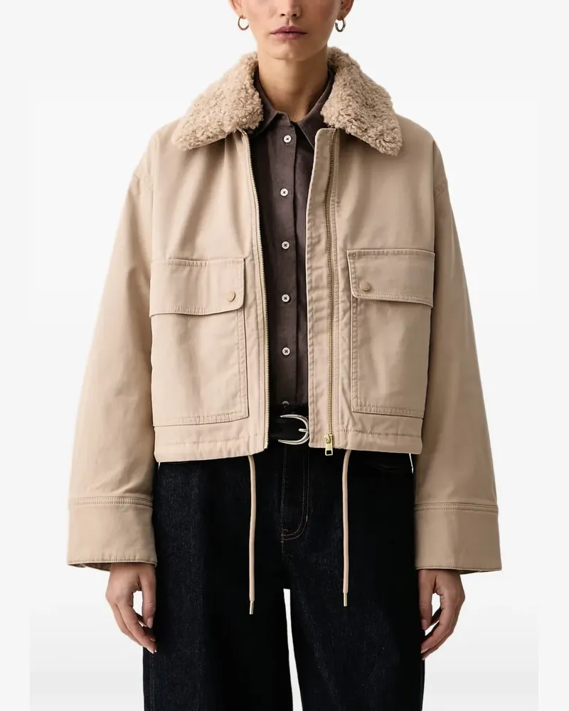 Marc O'Polo Jacke mit Shearling-Kragen - Nude Nude