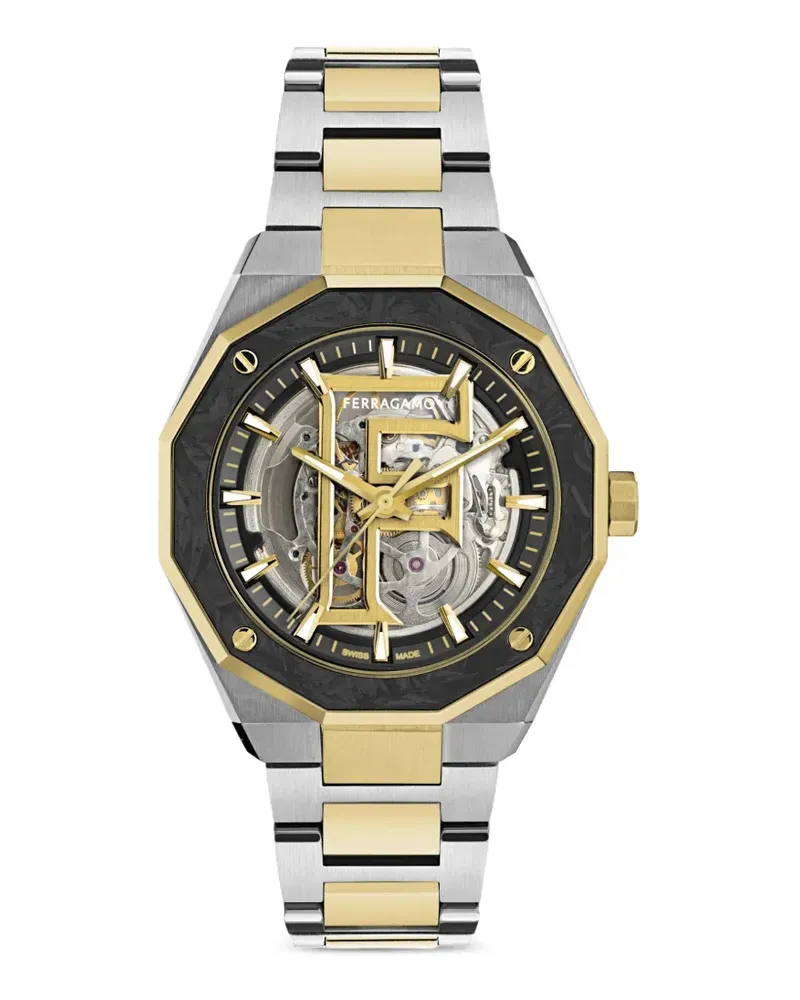Ferragamo Edge Skeleton automatic 42mm watch - Schwarz Schwarz