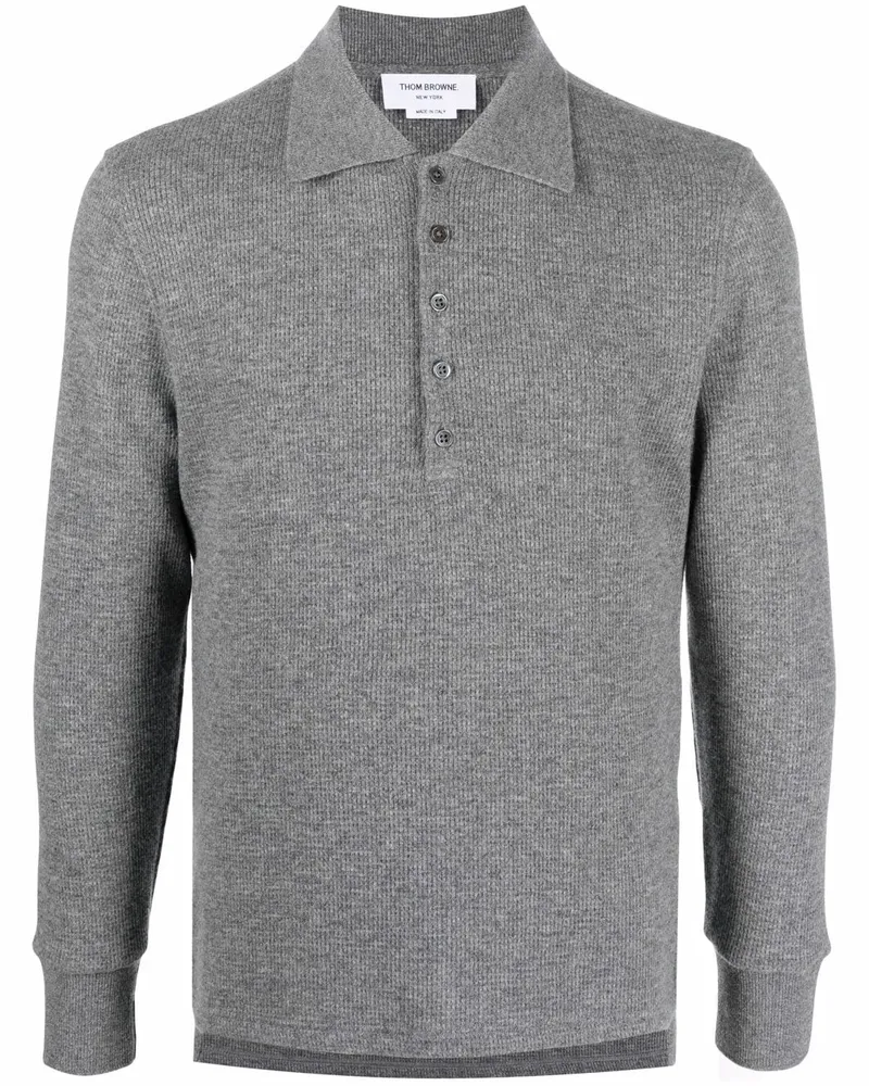 Thom Browne Poloshirt mit langen Ärmeln - Grau Grau