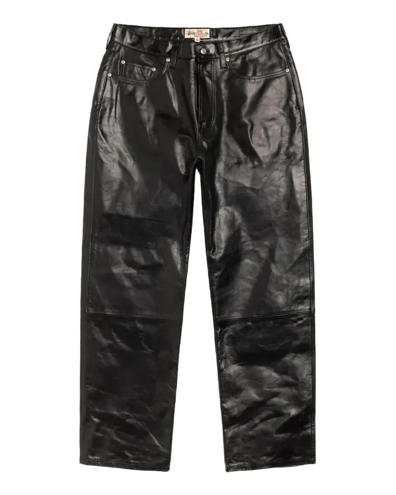 Stüssy Lederhose mit geradem Bein - Schwarz Schwarz