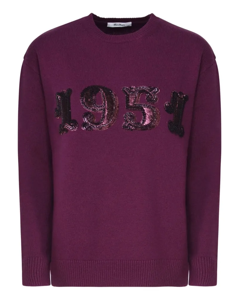 Max Mara Kristallverzierter Pullover mit rundem Ausschnitt - Rosa Rosa