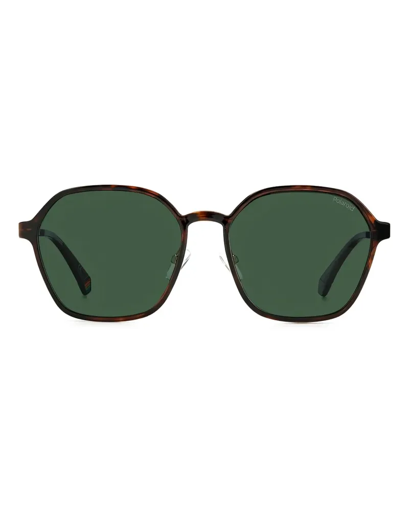 Polaroid Geometrische Sonnenbrille mit Clip-On-Gläsern - Braun Braun