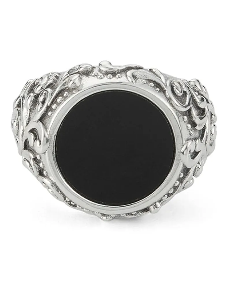 Emanuele Bicocchi Arabesque Onyx-Ring - Silber Silber