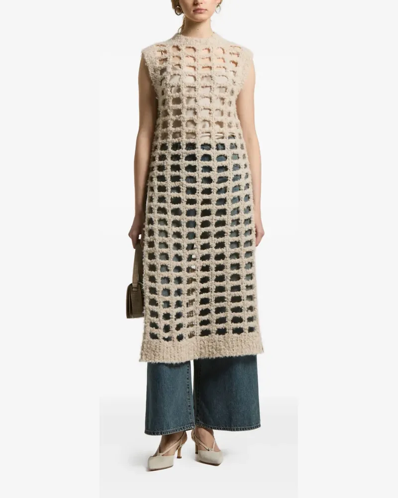 Peserico Top mit Gittermuster - Nude Nude