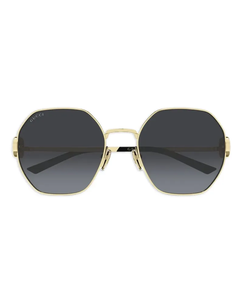 Gucci logo-detail sunglasses - Gold Gold