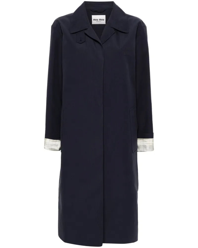 Miu Miu Einreihiger Mantel - Blau Blau