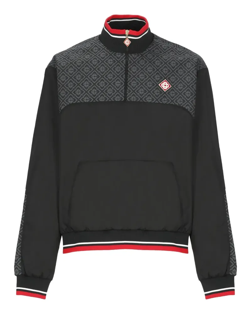 Casablanca Paris monogram half-zip sweater - Schwarz Schwarz