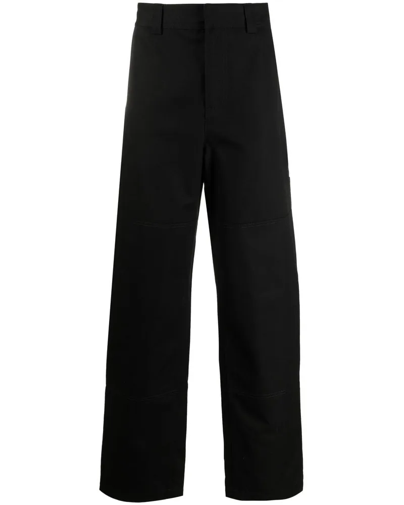 OFF-WHITE Gerade Hose mit diagonalen Streifen - Schwarz Schwarz
