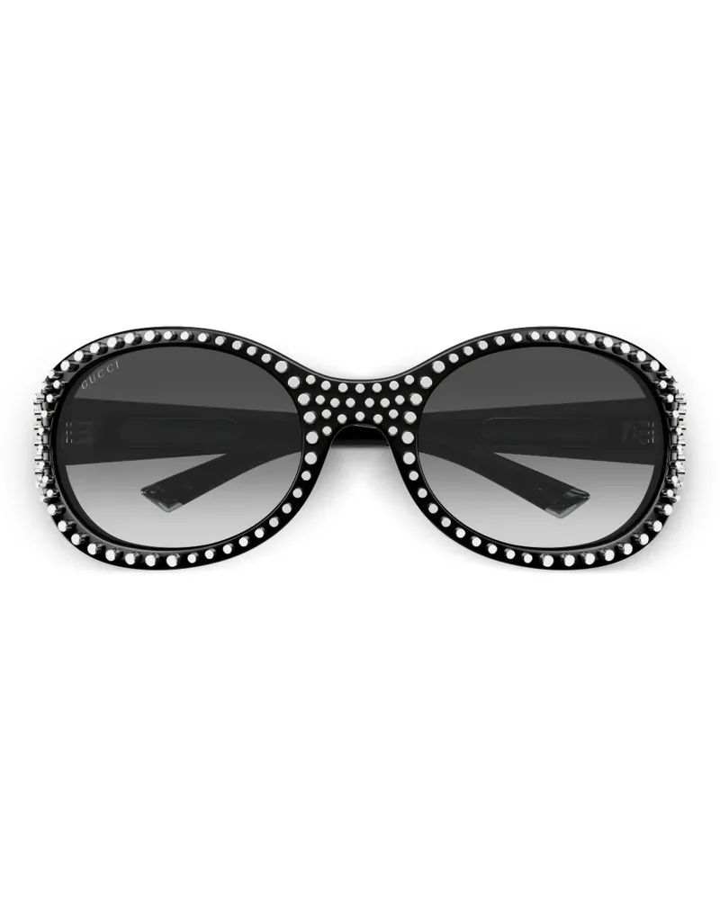 Gucci GG2013S Sonnenbrille mit ovalem Gestell - Schwarz Schwarz