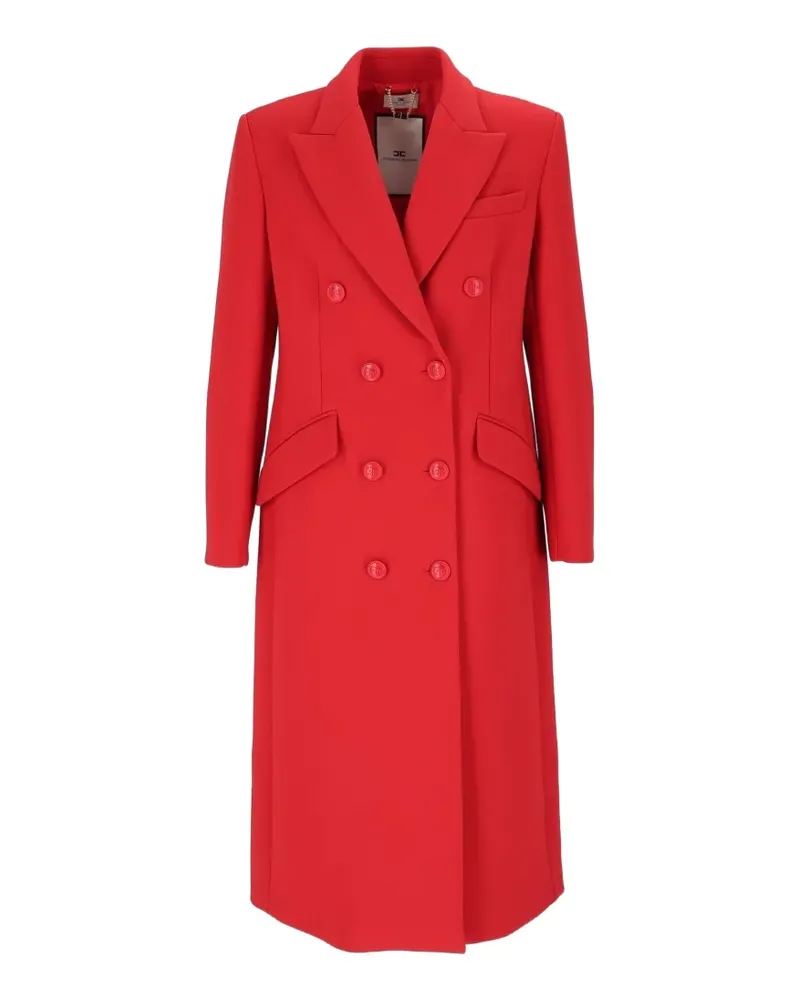 Elisabetta Franchi double-breasted peak-lapels coat - Rot Rot