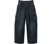 Gerade Cargohose - Schwarz