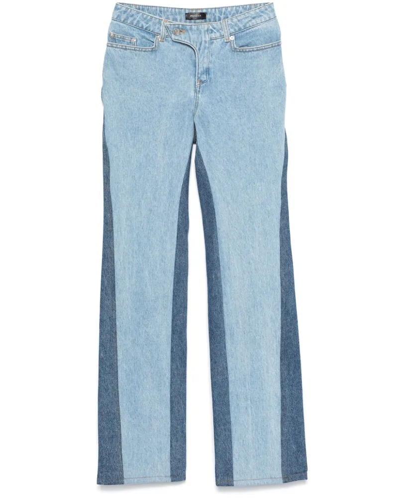 Thierry Mugler Zweifarbige Straight-Leg-Jeans - Blau Blau