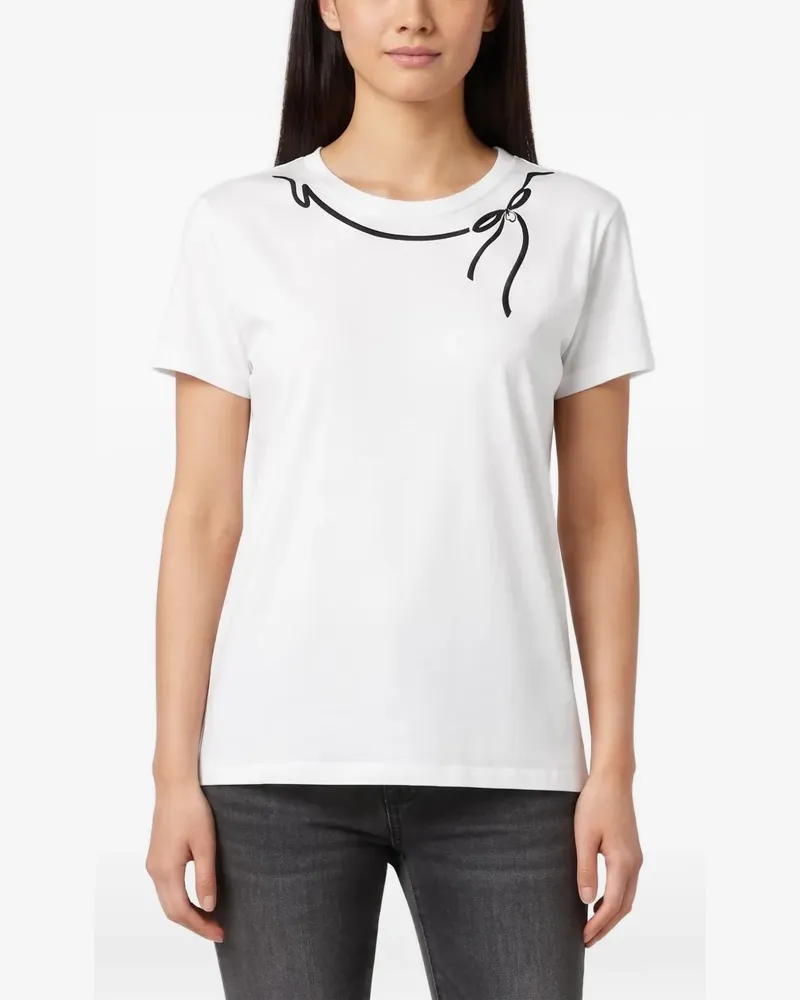Elisabetta Franchi bow-detail jersey T-shirt - Weiß Weiß