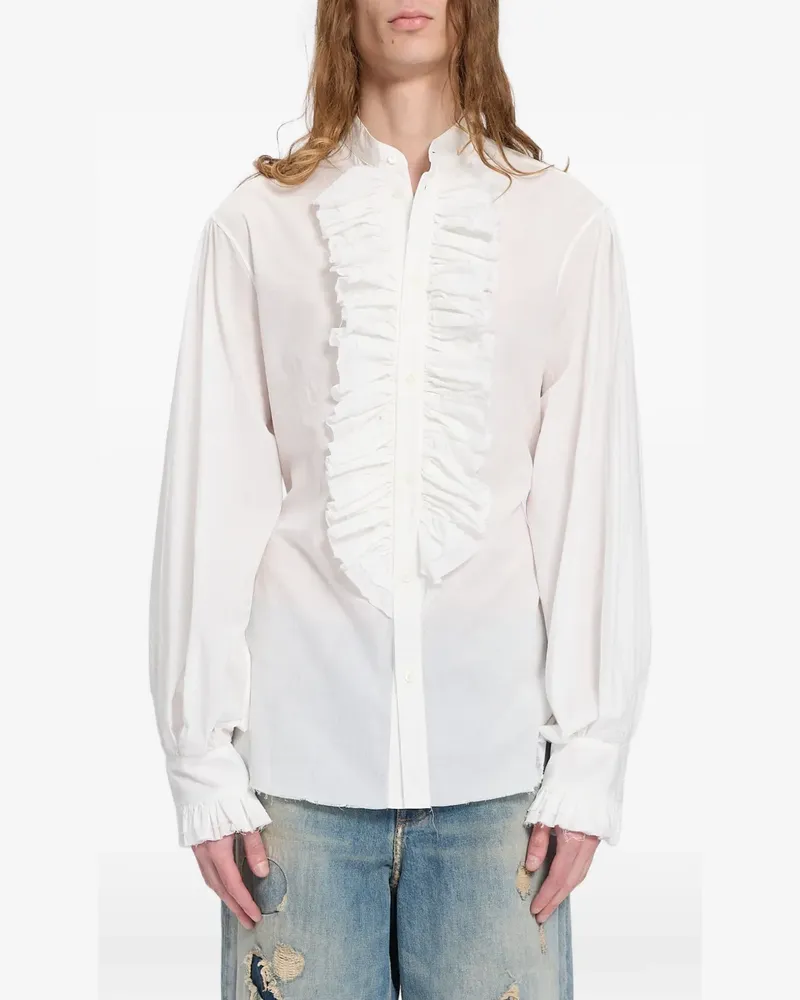 Ann Demeulemeester Hemd mit Rüschen - Weiß Weiß