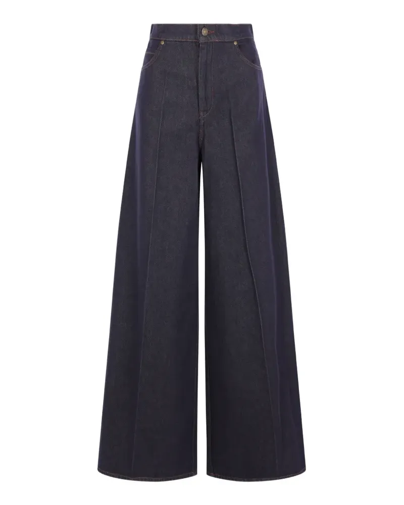 Max Mara Jeans mit weitem Bein - Blau Blau