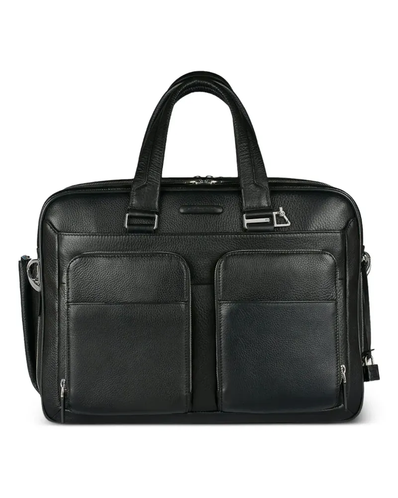 Piquadro expandable laptop bag - Schwarz Schwarz