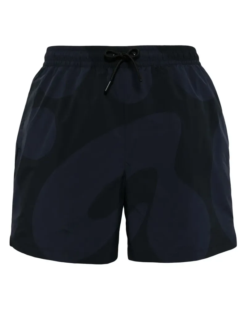 AlphaTauri Popir Segelshorts mit abstraktem Print - Schwarz Schwarz