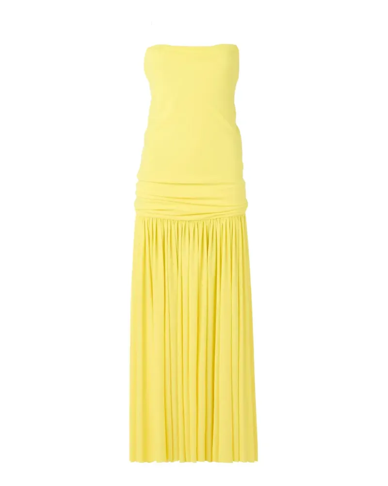 Jacquemus Gerafftes Kleid mit überkreuzten Trägern - Gelb Gelb