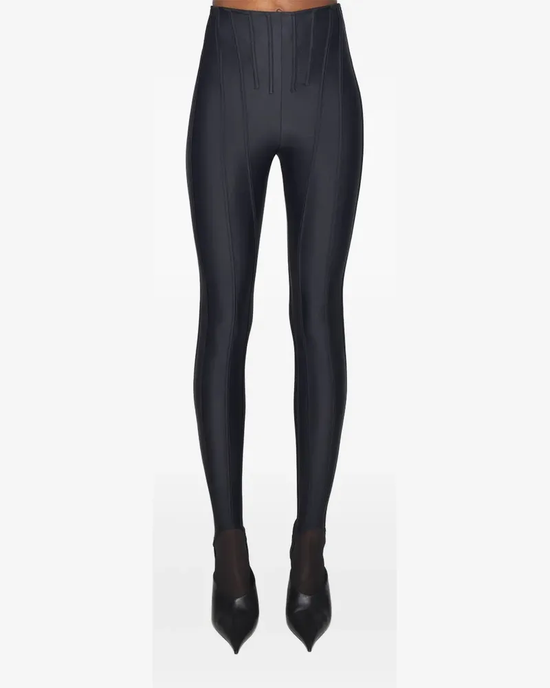 Thierry Mugler Leggings mit Corsage - Schwarz Schwarz
