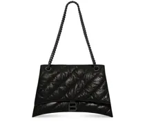 Mittelgroße Crush Schultertasche mit Kettenriemen - Schwarz