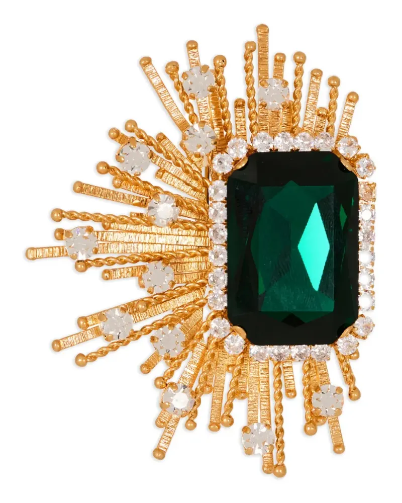 Balmain Brosche mit Kristallen - Gold Gold