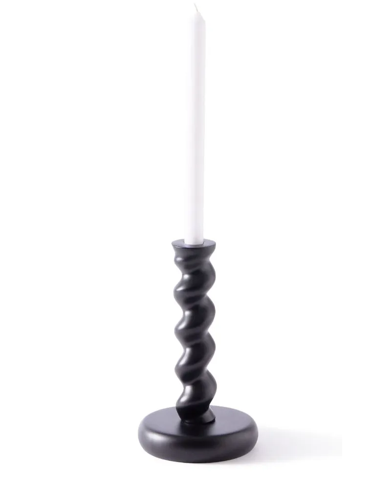 POLSPOTTEN Twister Kerzenhalter - Schwarz Schwarz