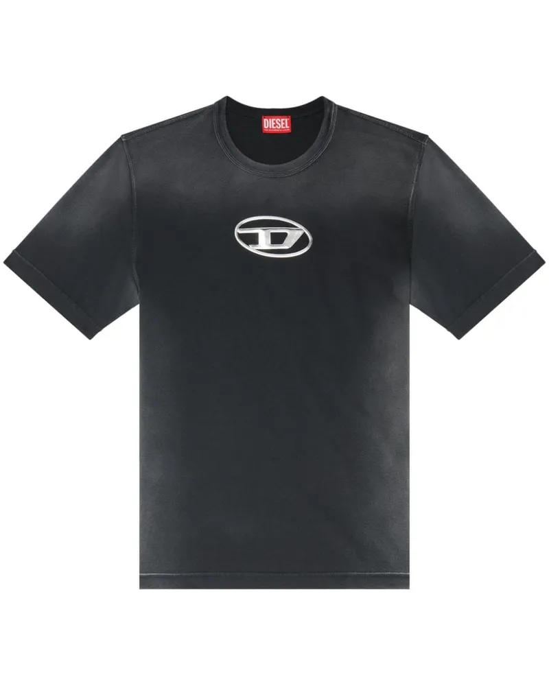 Diesel Oval D T-Shirt mit Cut-Out Schwarz