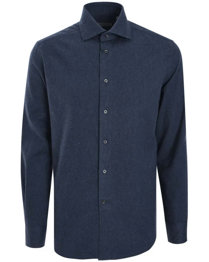 Corneliani Hemd aus Popeline - Blau Blau
