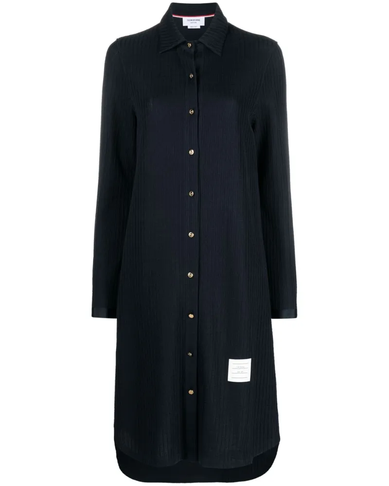 Thom Browne Langärmeliges Hemdkleid - Blau Blau