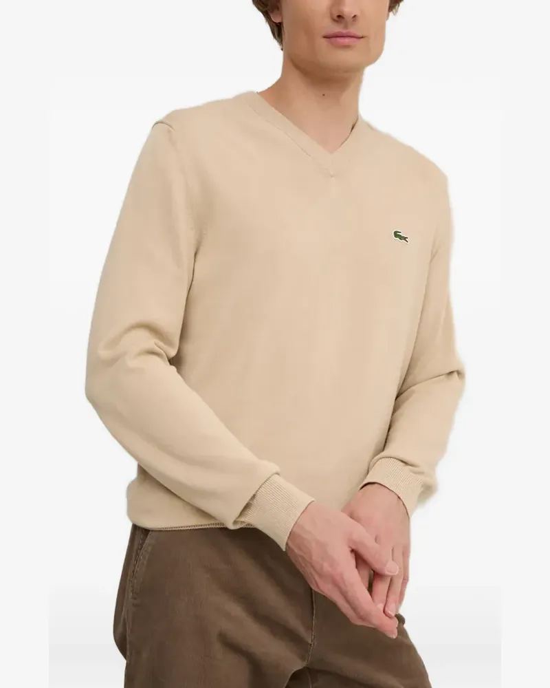 Lacoste Pullover mit V-Ausschnitt - Nude Nude