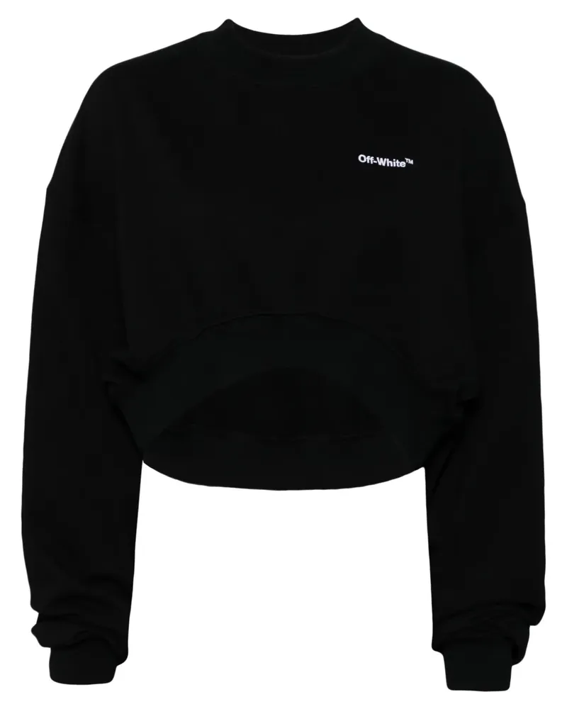 OFF-WHITE Cropped-Sweatshirt mit Logo-Print - Schwarz Schwarz