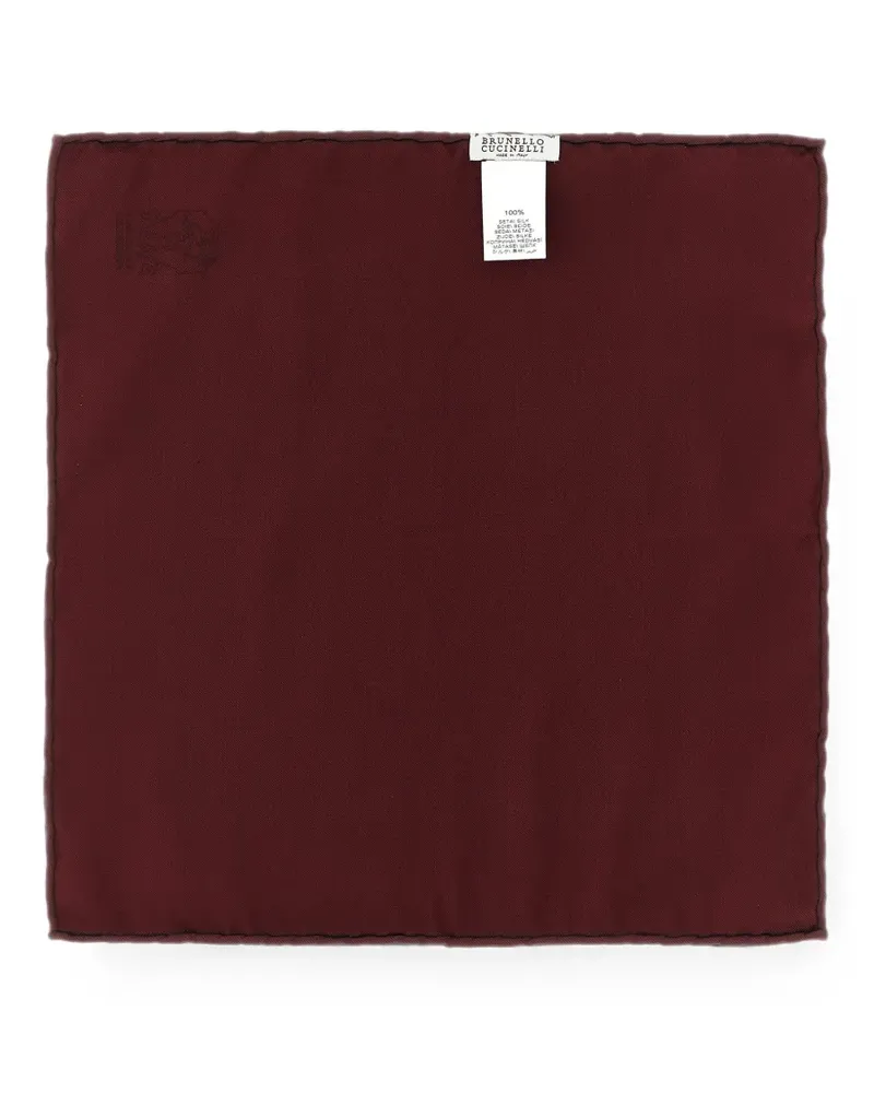 Brunello Cucinelli Solomeo embroidered silk pocket square - Rot Rot