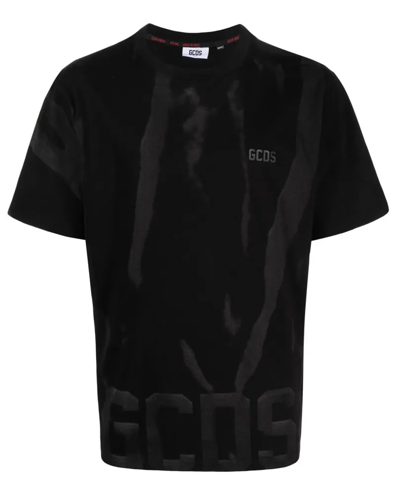 GCDS T-Shirt mit Logo-Print Schwarz