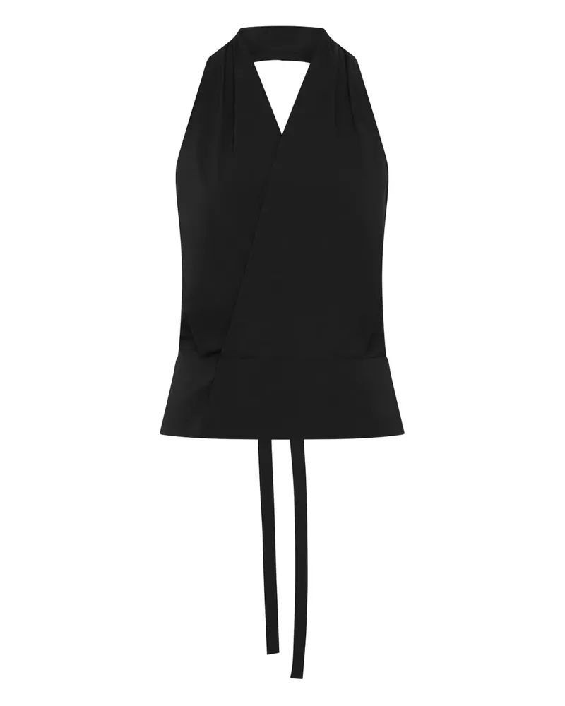 St. Agni Gewickeltes Neckholder-Top - Schwarz Schwarz