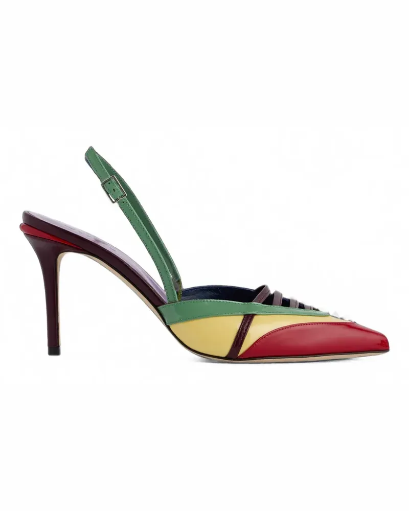 Paco Rabanne Slingback-Pumps aus mehrfarbigem Lackleder - Rot Rot