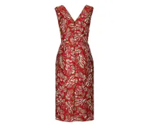 Jacquard-Midikleid mit Hibiskusmotiv - Rot