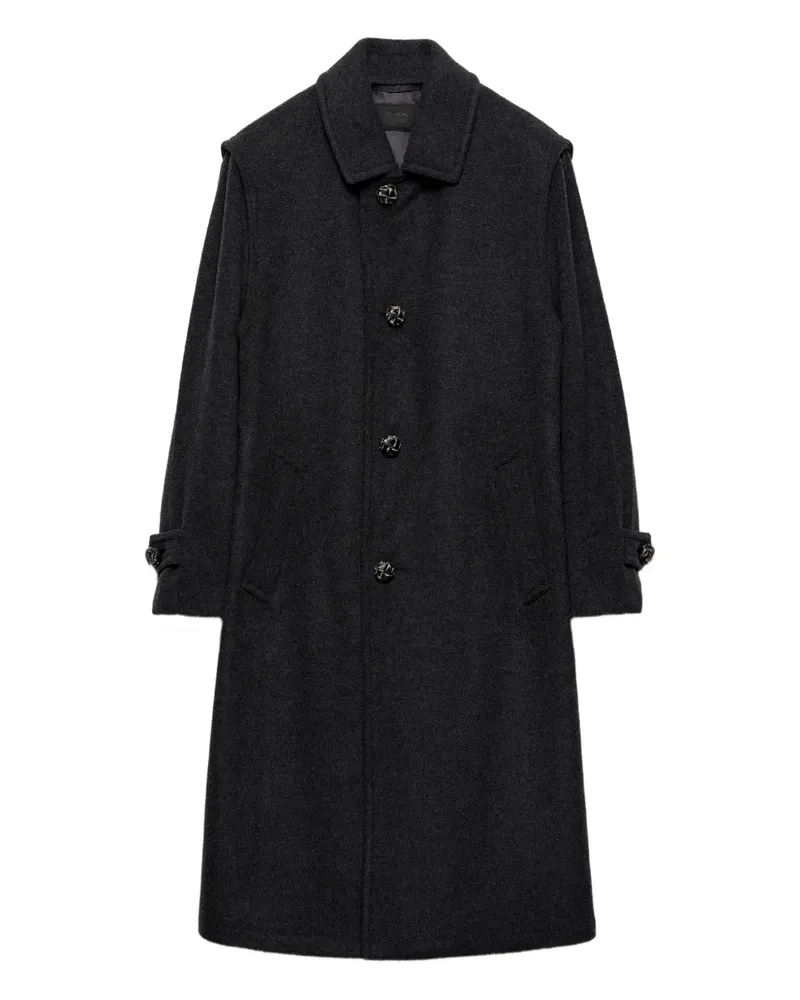 Prada Wollmantel mit Knopflasche - Grau Grau
