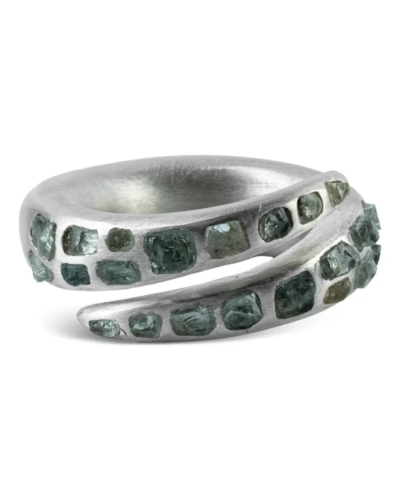 Parts Of Four Split Mountain aquamarine ring - Silber Silber